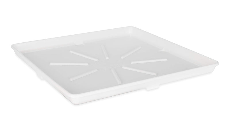 White 30" Washing Machine Drain Pan with PVC Fitting