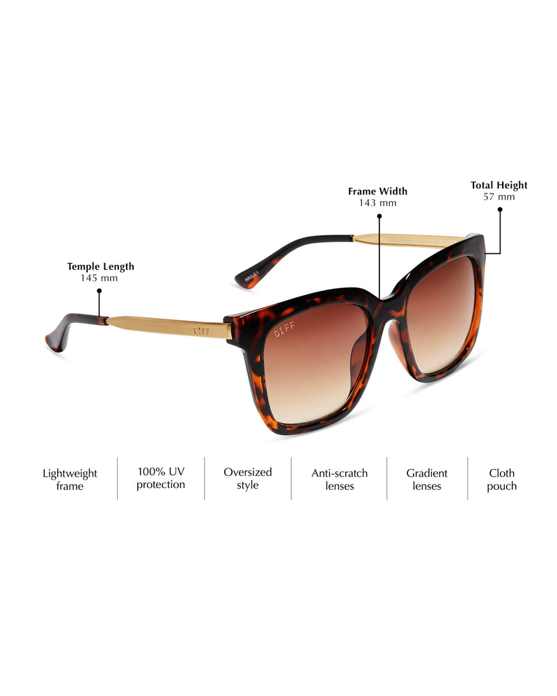 Hailey Oversized Square Sunglasses for Women with UV400