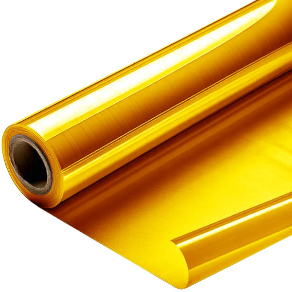 Yellow Cellophane Wrap Roll 24'' x 100' for Gift Baskets & Crafts