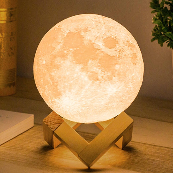 16-Color LED Moon Lamp with Remote Night Light - 4.7 Inch