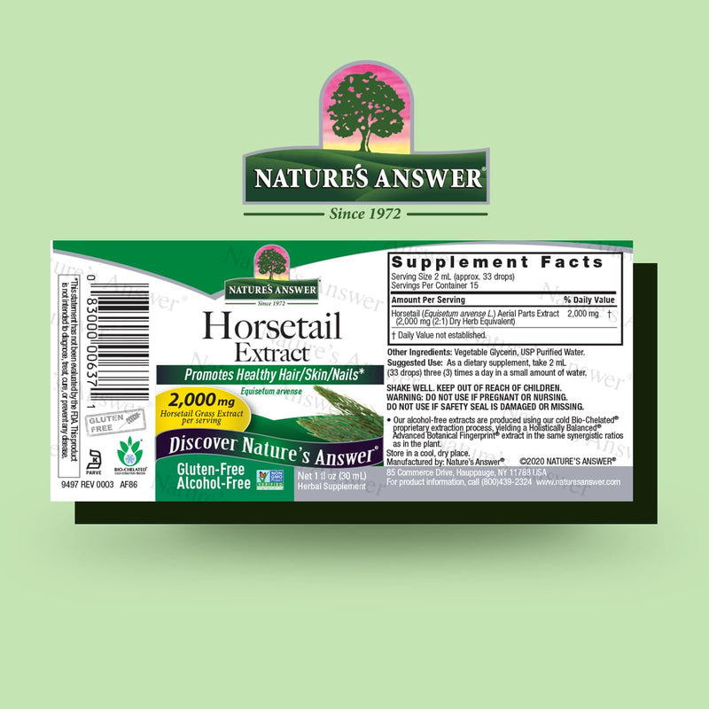 Horsetail Herb Extract Supplement for Hair and Nail Health 1 Fl Oz