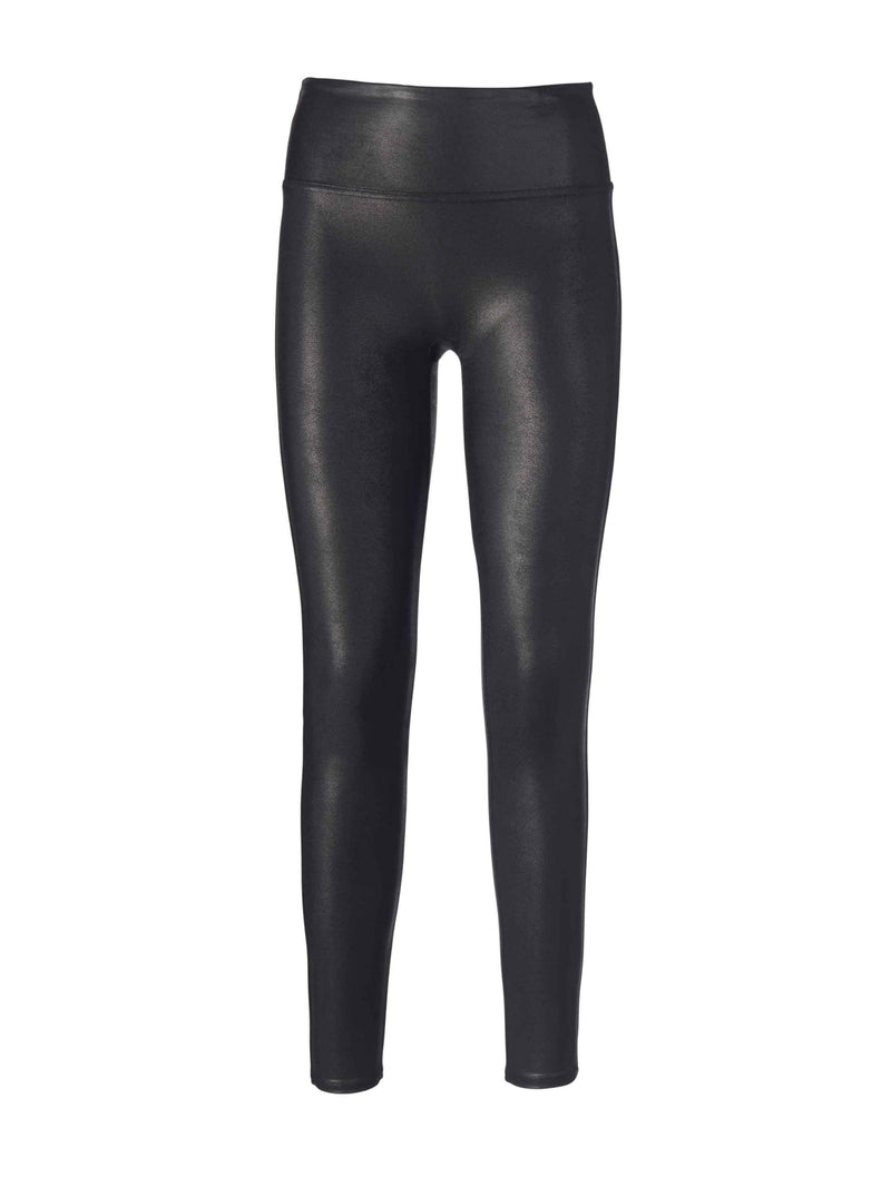 SPANX Black Faux Leather Leggings High Waist Tummy Control XLarge 30 Inseam