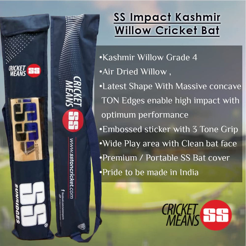 SS Kashmir Willow Cricket Bat - Multicolor