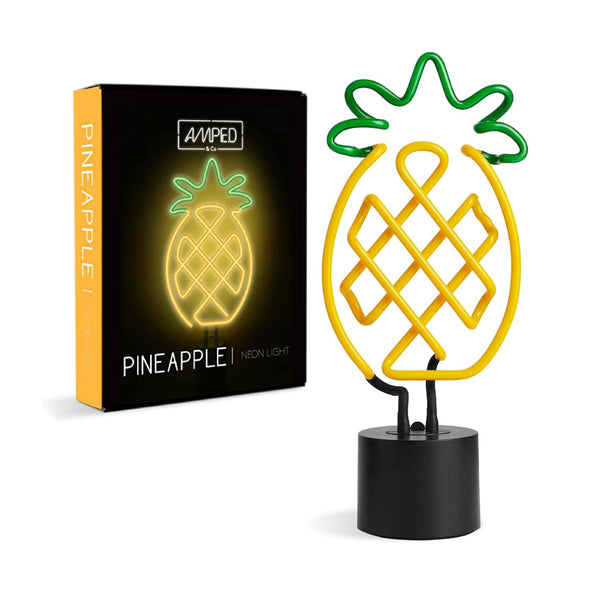 Amped & Co Pineapple Neon Desk Light 6 X 17 Inch Led Neon Decoration