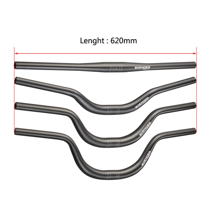 Boenoea Black Aluminum Bike Riser Handlebar 31.8mm 620mm