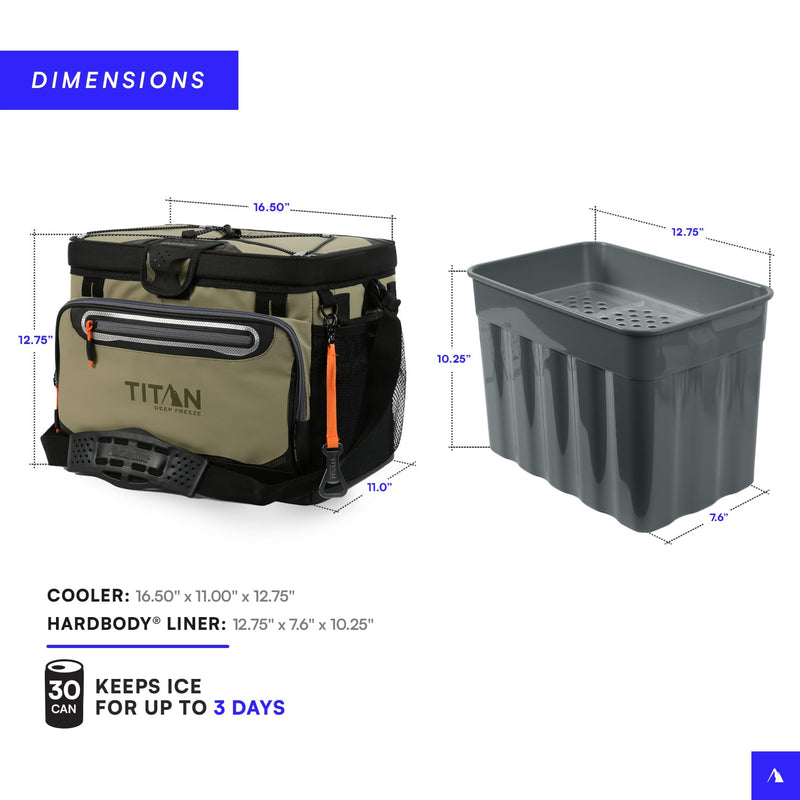 Titan Arctic Zone 30-Can Zipperless Cooler with Hardbody Liner