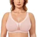 Delimira Womens Plus Size Wireless Bra Full Comfortable Unlined Gentle Rose