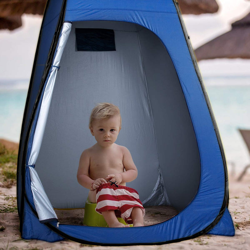 Portable Blue Pop-Up Privacy Tent for Outdoor Use