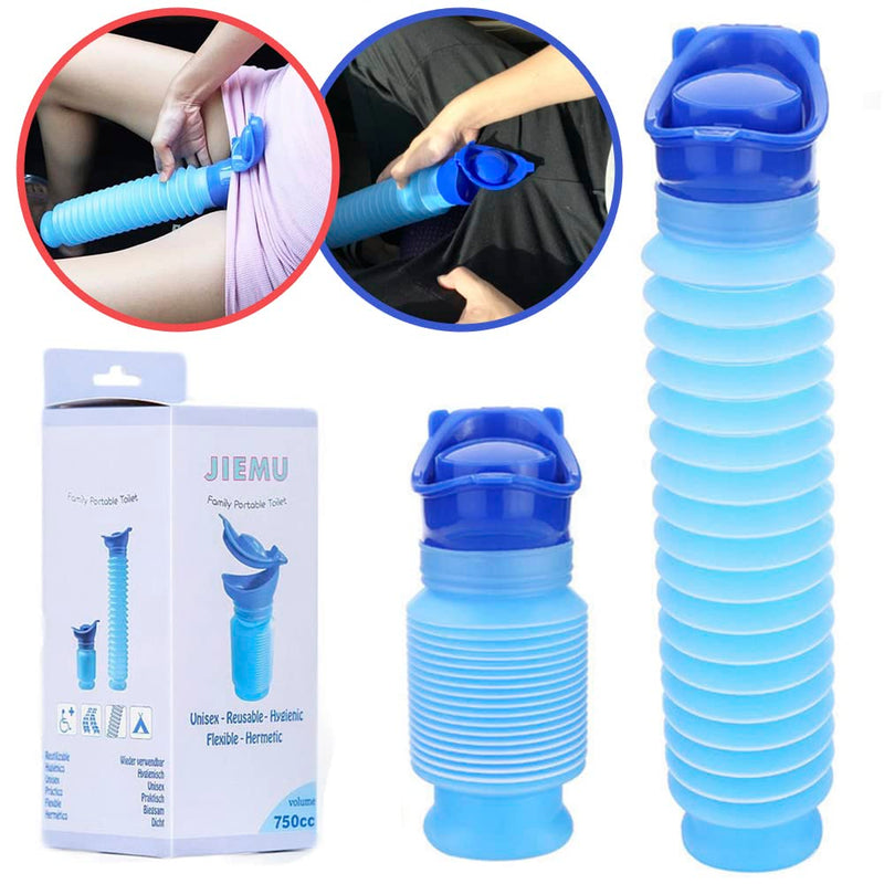 Jiemu Reusable Urine Bottle, Portable Travel Toilet Women Children Adults Blue