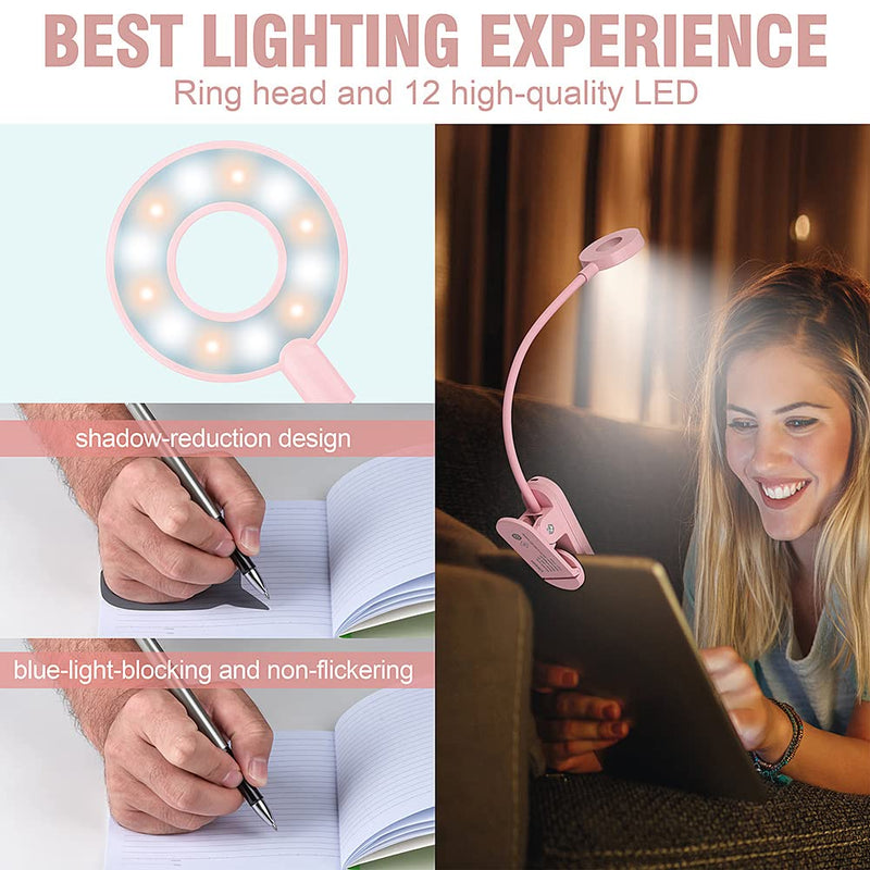 Visson Rechargeable LED Book Light with 3 Color Modes