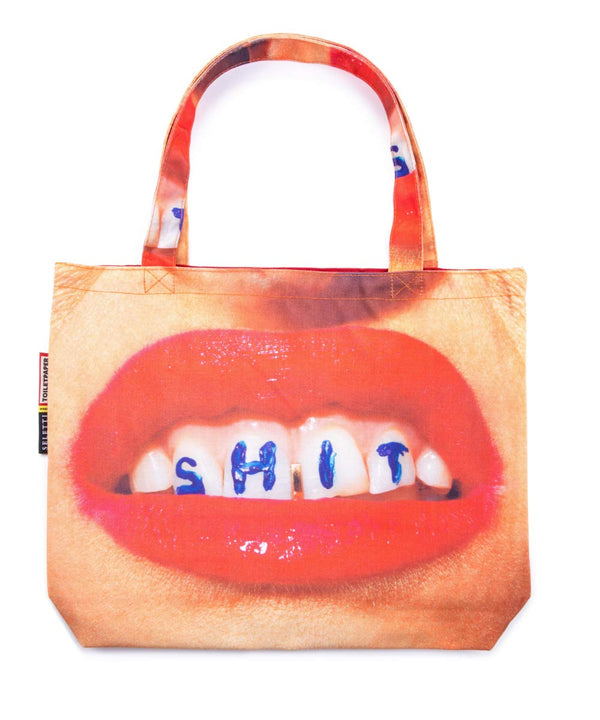 Seletti Toiletpaper Graphic Lipstick Tote Bag