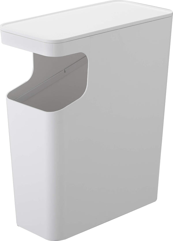 Yamazaki Home Multipurpose Side Table Trash Can White