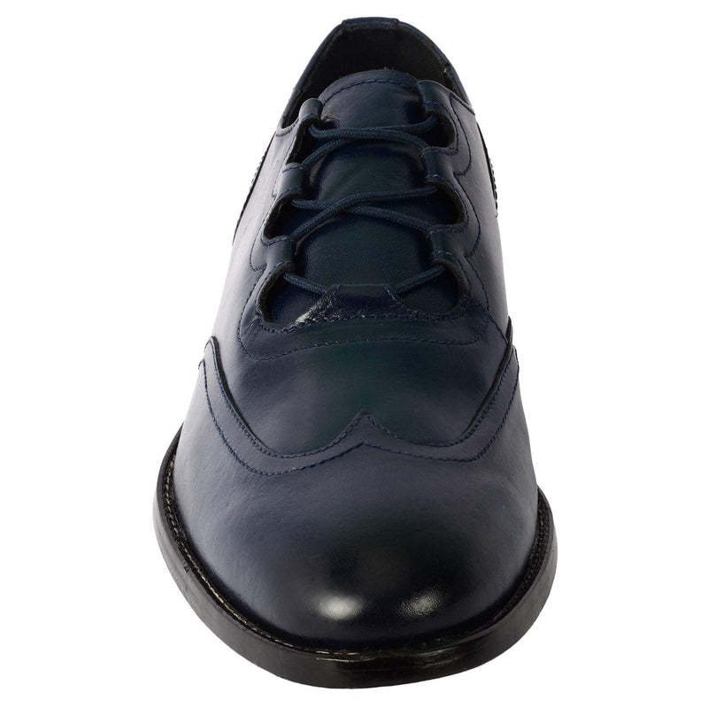 LIBERTYZENO Mens Genuine Leather Oxford Dress Shoes 1103 Navy