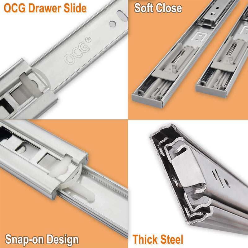 OCG Heavy Duty 18" Soft Close Drawer Slides - 1 Pair