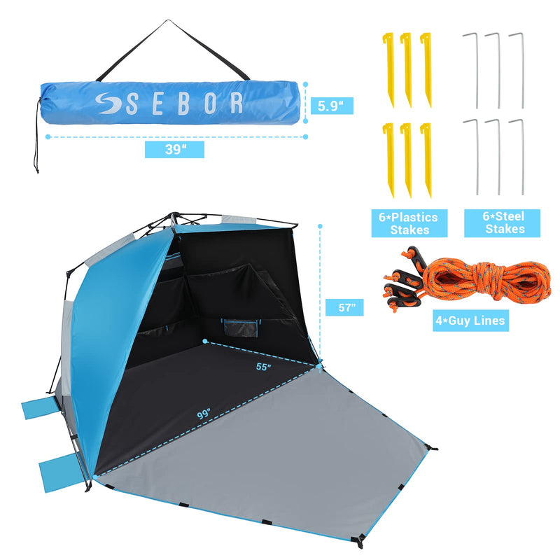 XL Pop Up Beach Tent with UPF 50+ and Dark Shelter Technology