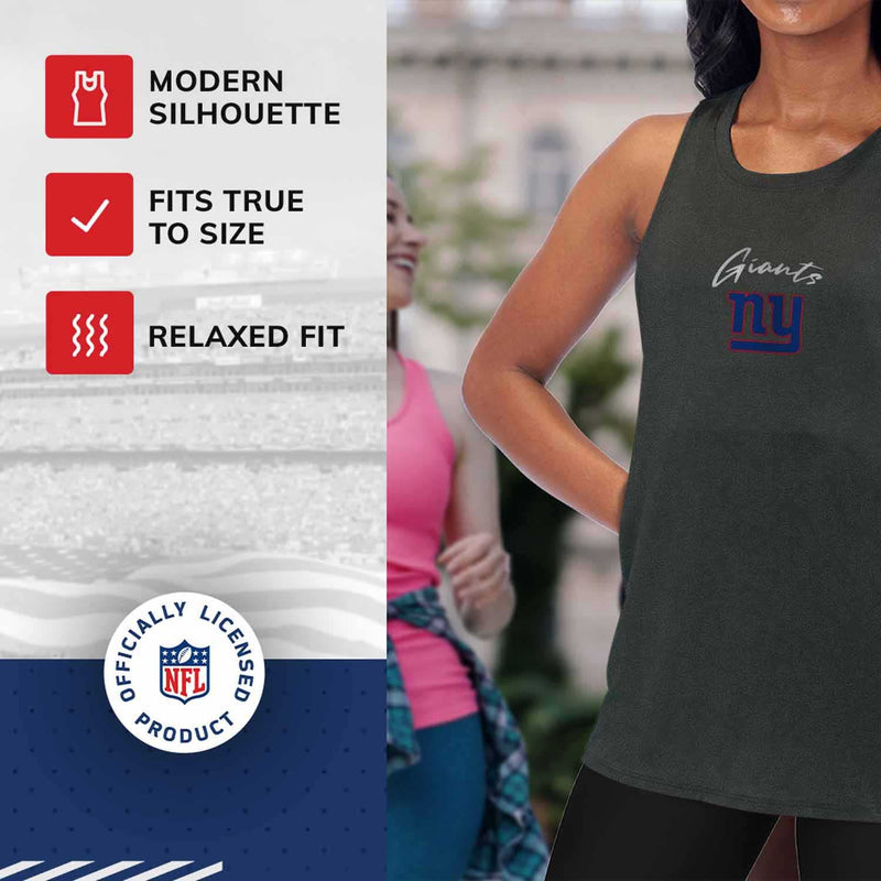 Women's NY Giants Muscle Tank, Black, Large