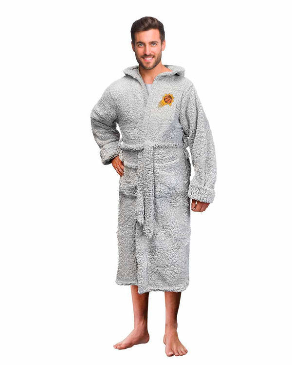 Phoenix Suns Hooded Plush Bath Robe - Gray Adult 26" x 47"