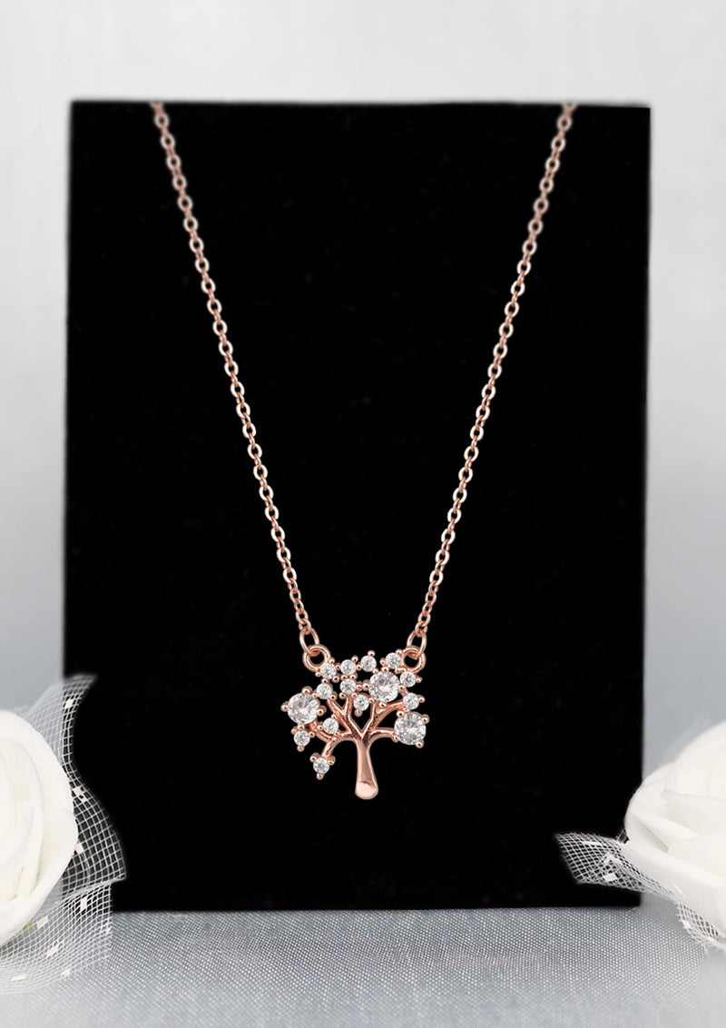 Giva 925 Sterling Silver Hypoallergenic Rose Gold Tree of Life Necklace