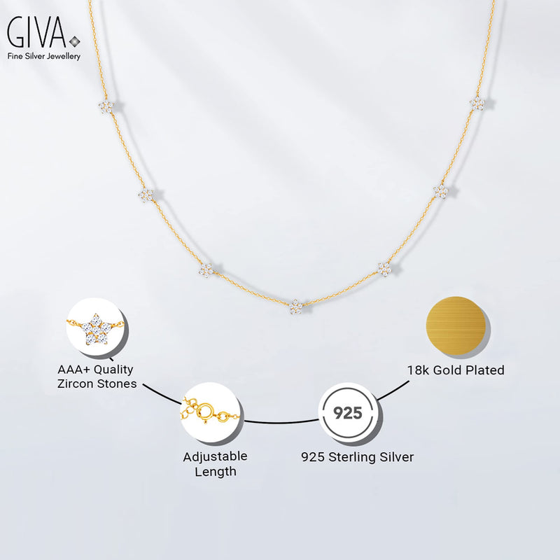 GIVA 925 Sterling Silver Hypoallergenic Zircon Stone Necklace for Women Anniversary