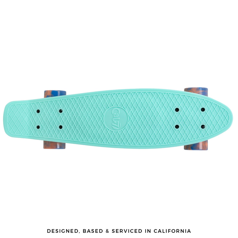 Cal 7 Mini Cruiser Skateboard with Swirl Wheels - 22.5 Inch