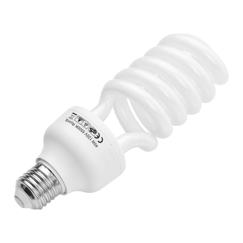 Andoer 45w Spiral Fluorescent Light Bulb 5500k Daylight E27 Socket Studio