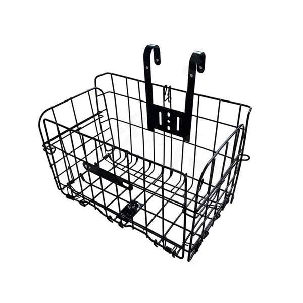 Heavy Duty Folding Bike Basket with Handles, Black