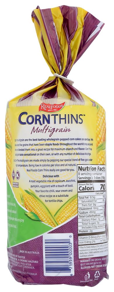 Organic Multigrain Corn Thins Gluten Free 5.3oz Pack of 12