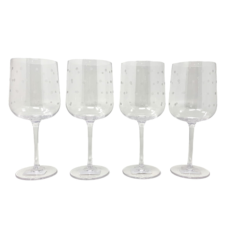 Kate Spade New York Pink Dot Wine Glass Set of 4