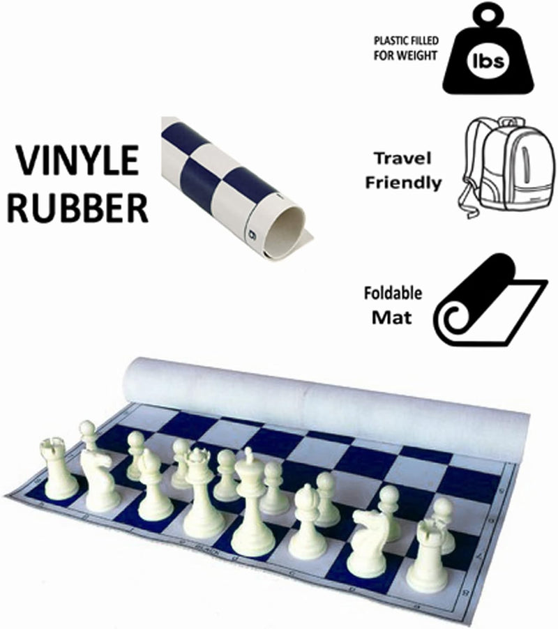 Stonkraft Foldable 17'' Vinyl Tournament Chess Board Game (No Pieces)