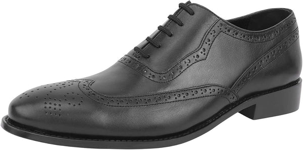 Libertyzeno Men's Black Wingtip Slip-On Dress Shoes - Size 7