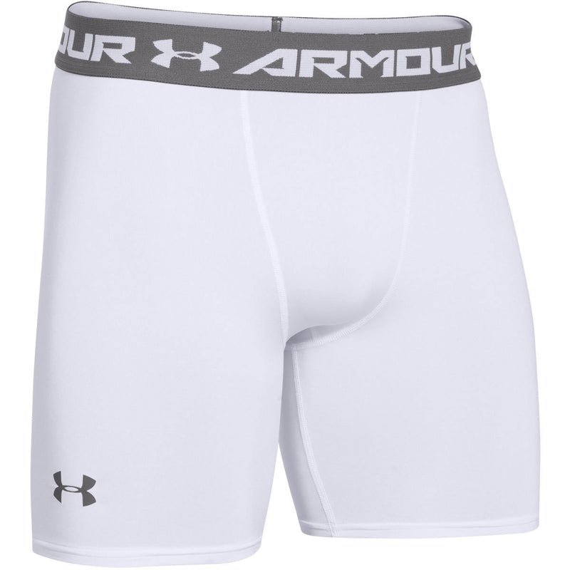 Under Armour Men's Armour Heatgear Compression Short White & Graphite Sm X 6