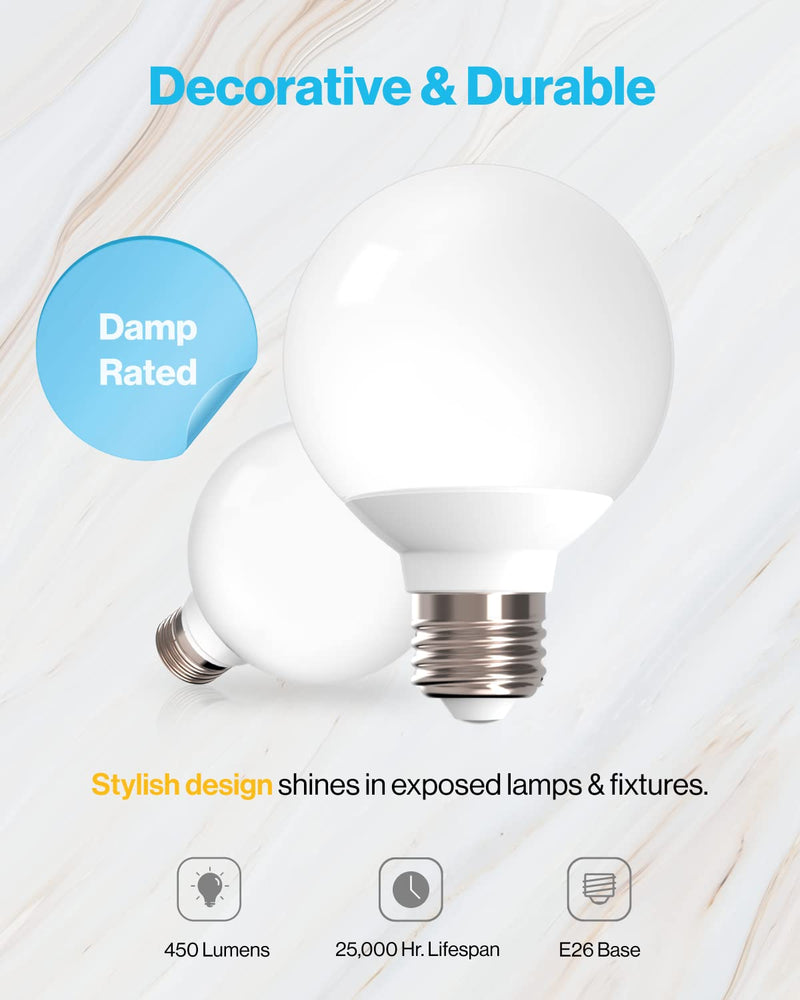 Sunco G25 LED Globe Light Bulbs, Soft White 12-Pack Dimmable