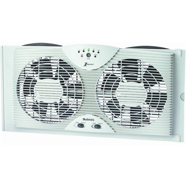 Holmes Dual Blade Twin Window Fan with 2 Speed Settings 8 Inch White