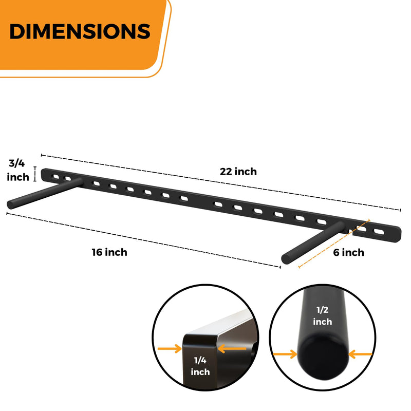 Heavy Duty 6-Inch Floating Shelf Brackets - Set of 4