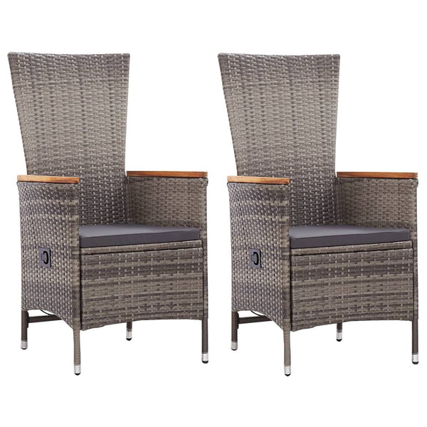 Vida Xl Poly Rattan Patio Chairs Set of 2 Cushions Water Resistant