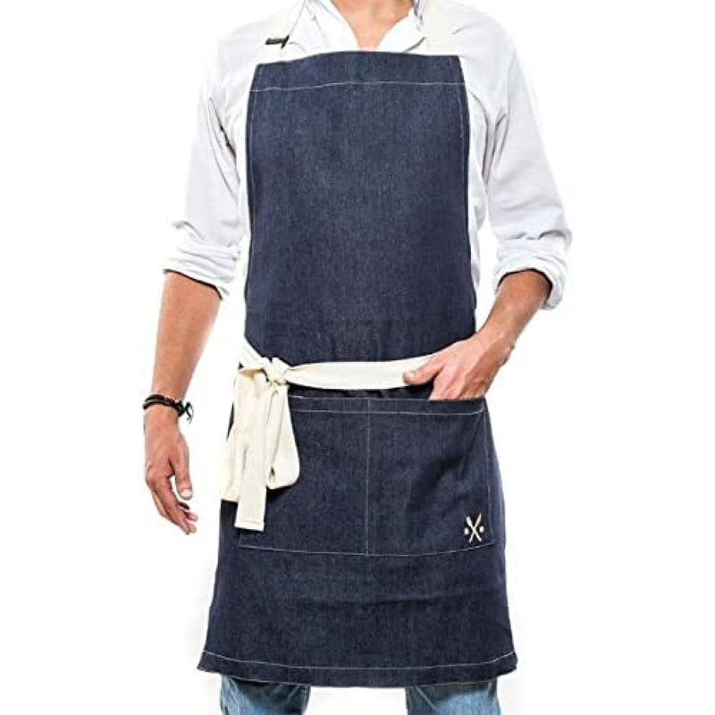 Pesani Basic Denim Chef Apron Unisex Adjustable Kitchen Grill Bbq Apron