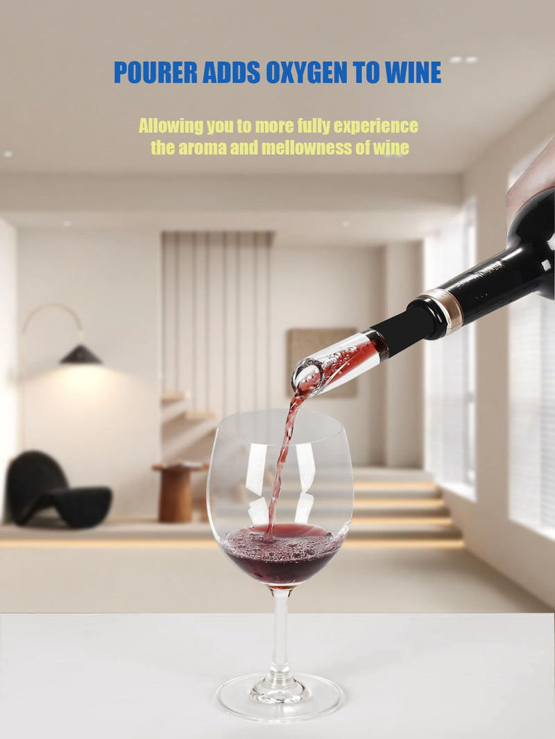 R Conlifeus One-touch Automatic Electric Wine Bottle Corkscrew Opener, Rechargeable Wine Cork Opener Set，Ideal Wine Accessories & Wine Gift Set