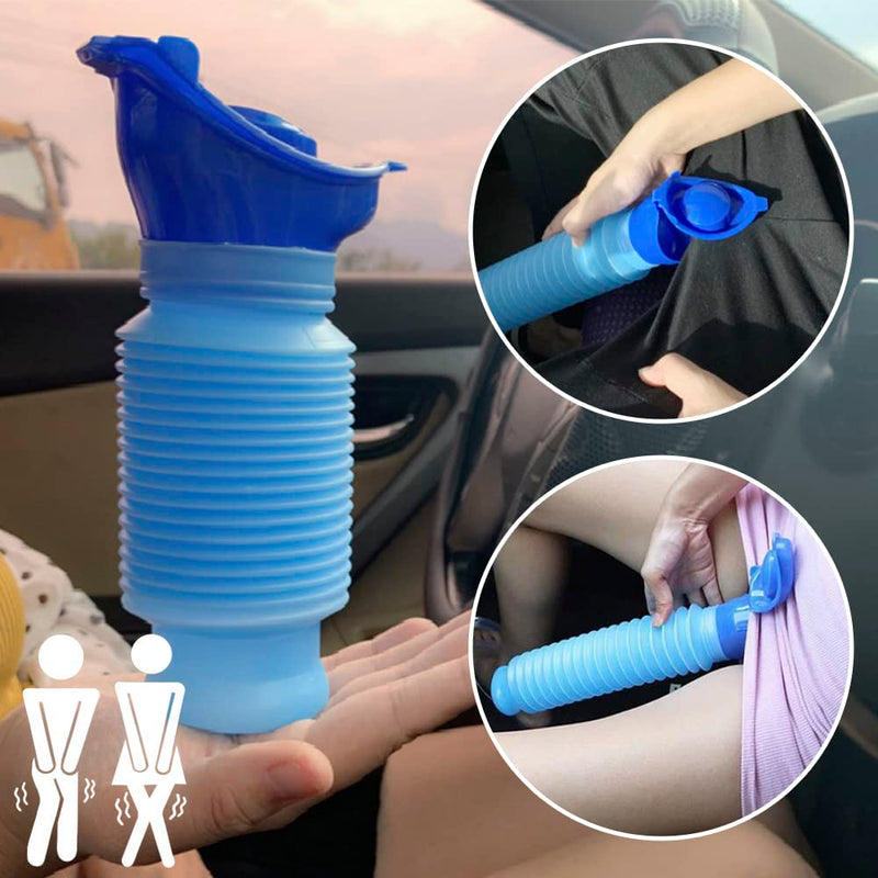 Jiemu Reusable Urine Bottle, Portable Travel Toilet Women Children Adults Blue