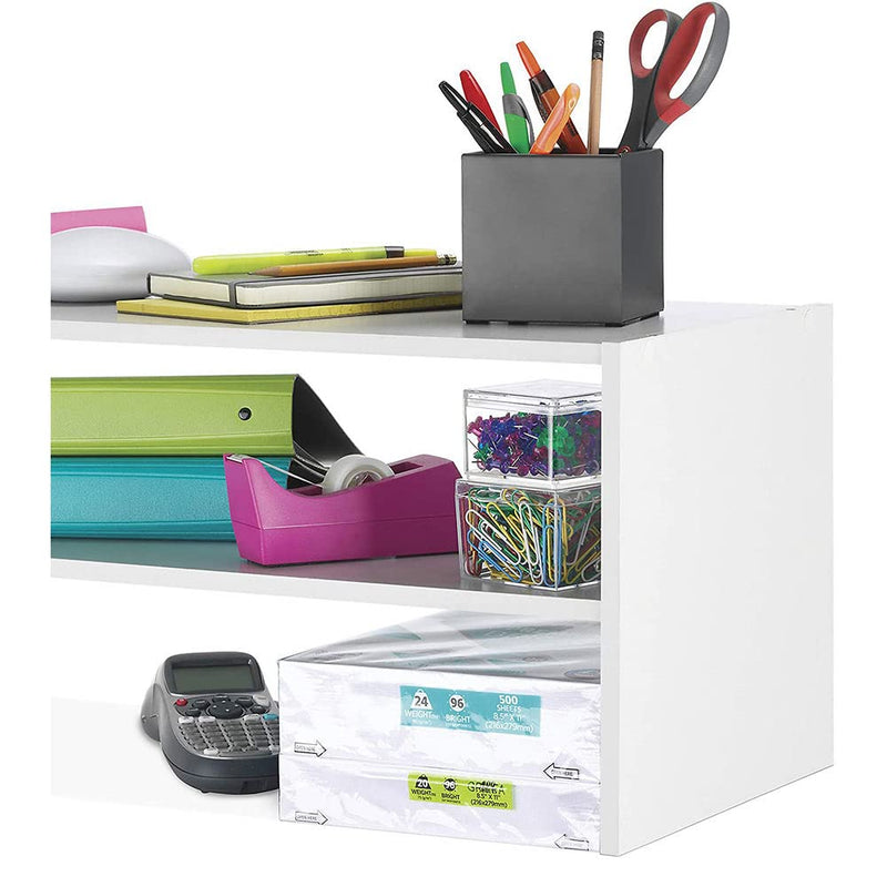 Whitmor Stackable 2 Shelf Storage Organizer 31-Inch White