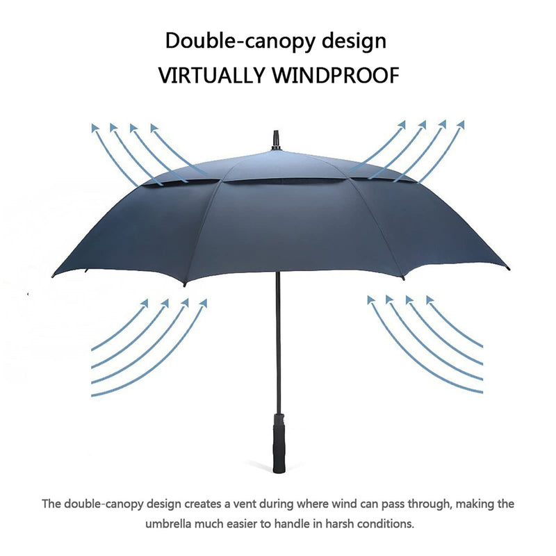 G4Free 68-Inch Double Canopy Windproof Golf Umbrella - Navy