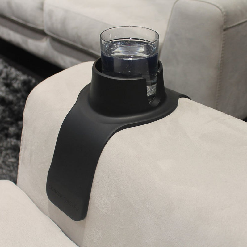 Couch Coaster Patented Armrest Cup Holder Weighted Anti Slip Coaster Jet Black