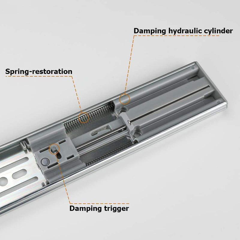 22-Inch Soft Close Heavy Duty Drawer Slides, 100 LB Capacity