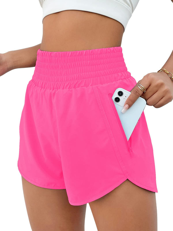 Bmjl Women's Athletic Shorts High Waisted Workout Shorts Medium Hot Pink