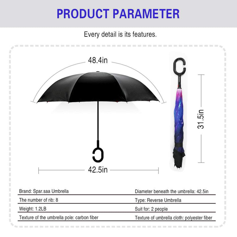 SIEPASA Double Layer Inverted Umbrella - Sakura Design, 49 Inch