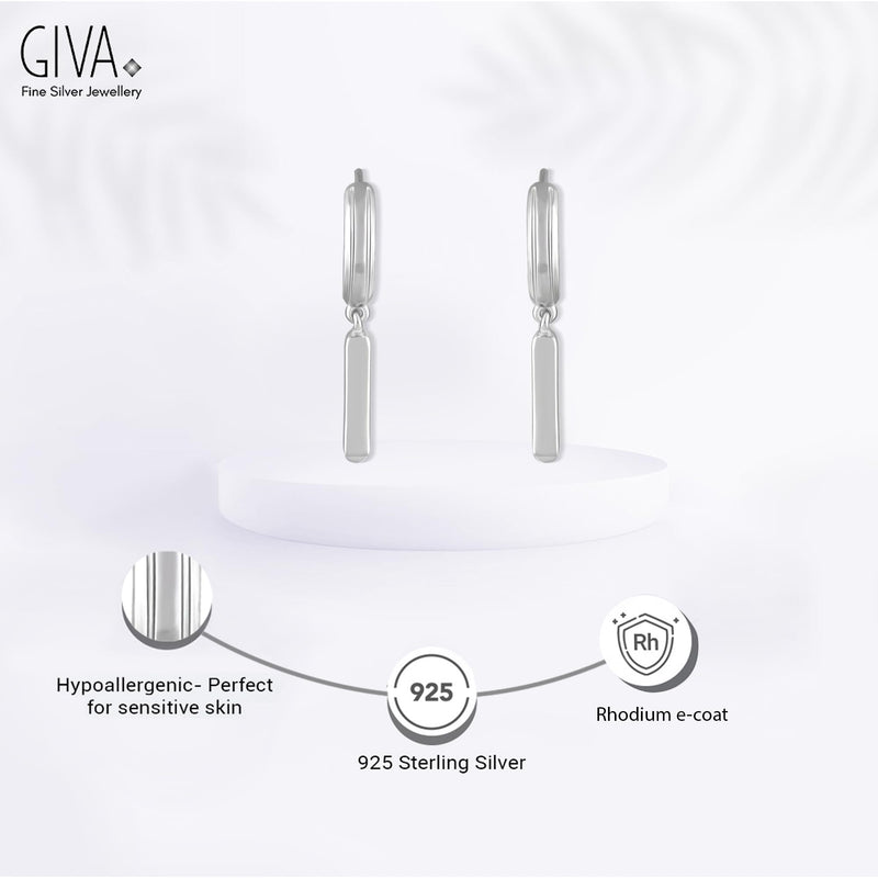 GIVA 925 Sterling Silver Hypoallergenic Luminous Loop Earrings For Him/Her