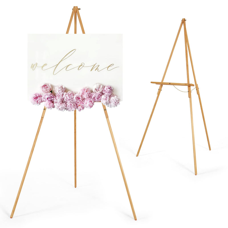 Versatile Pine Wood Easel Stand for Art and Events