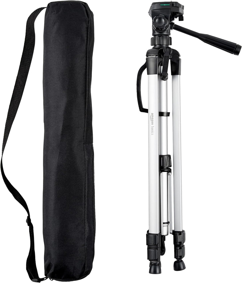 60-Inch Lightweight Camera Tripod with Bag - Black