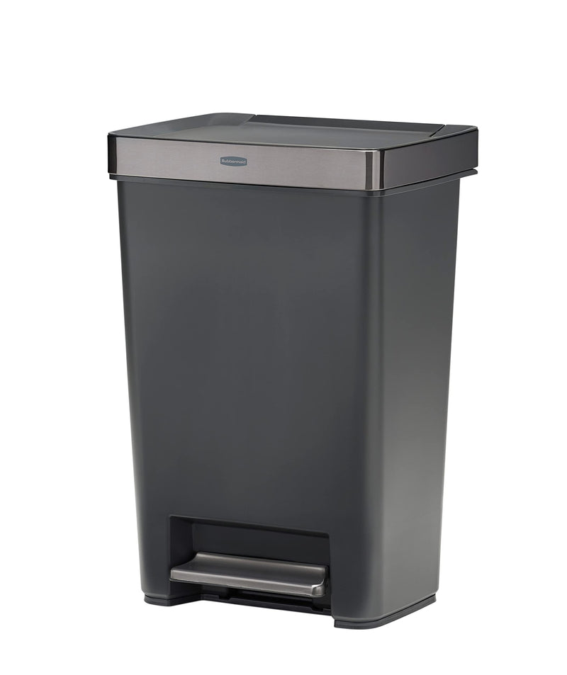13 Gallon Charcoal Stainless Steel Step-On Trash Can