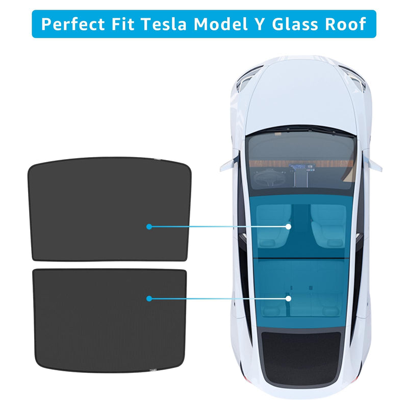 Tesla Model Y Glass Roof Sunshade Set, 2020-2024, Black (Set of 4)