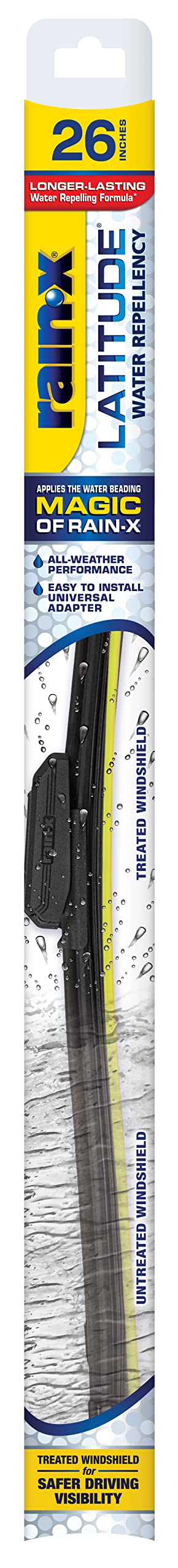 Rain-X Latitude Windshield Wiper Blade with Water Repellent, 26"